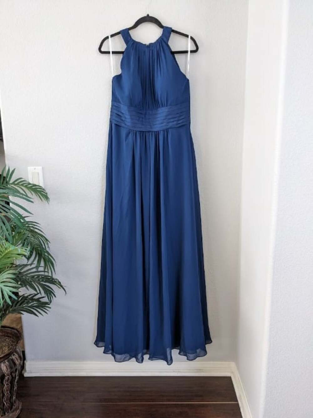 AW Dorian Bridal Chiffon Bridesmaid Dress Royal Blue Size 12